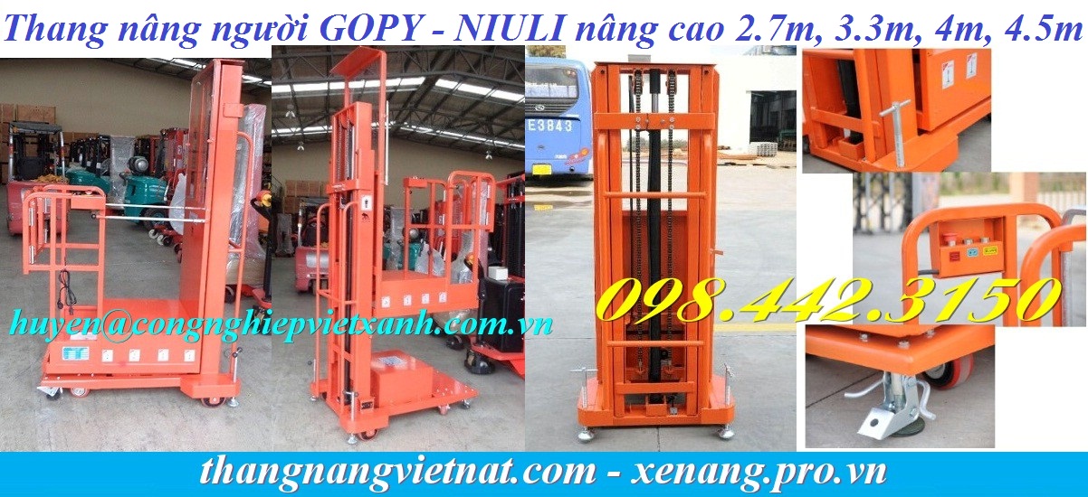 Thang nâng người GOPY Niuli nâng cao 2.7m, 3.3m, 4m, 4.5m