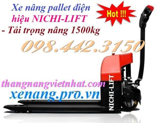 Xe nâng pallet chạy điện 1.5 tấn NICHI-LIFT JAPAN