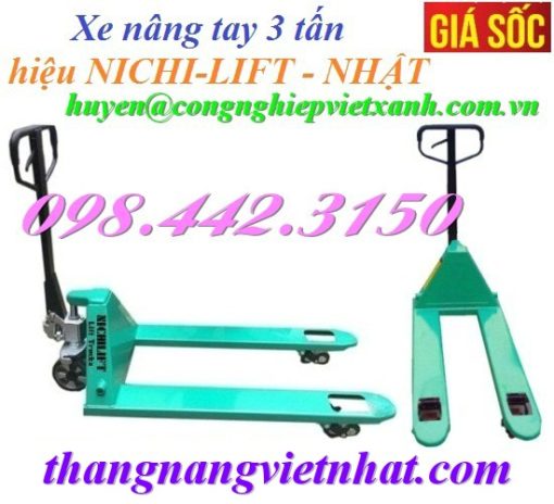 Xe nâng tay 3000kg Nichi-lift