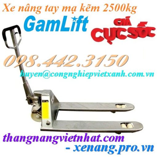 Xe nâng tay mạ kẽm 2500kg GAMLIFT