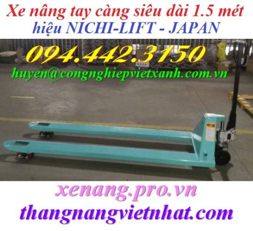 Xe nâng tay càng dài 1500mm NICHI-LIFT