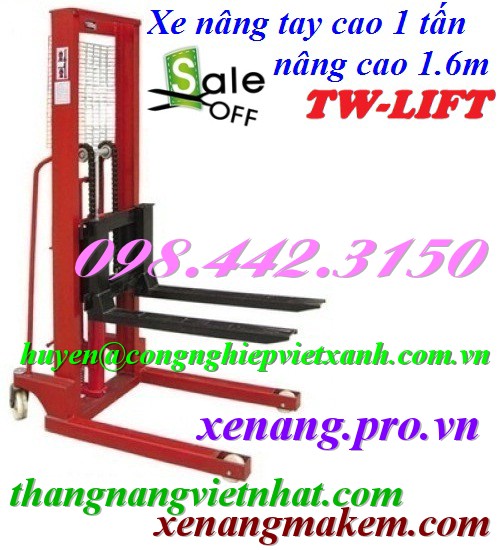 Xe nâng tay cao 1 tấn nâng cao 1.6 mét TW-lifter - Đài Loan giá rẻ call 0984423150 – Huyền