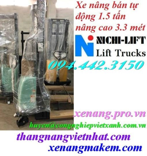 Xe nâng bán tự động 1500kg cao 3300mm