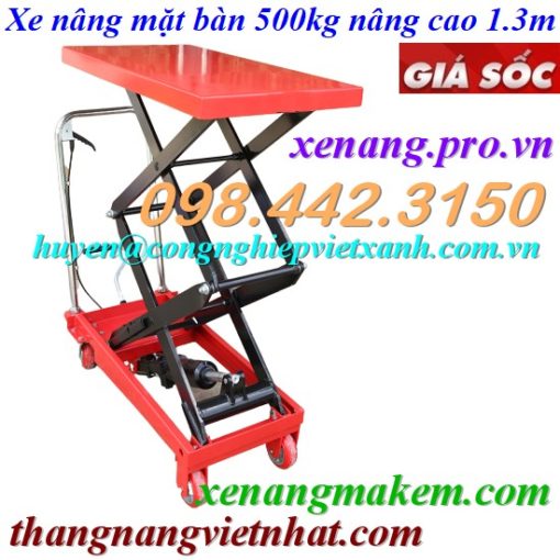 Xe nâng mặt bàn 500kg nâng cap 1300mm WP50/1.3M