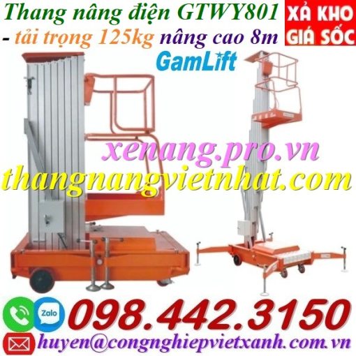 Thang nâng điện cao 8 mét - 125kg GTWY801 giá rẻ