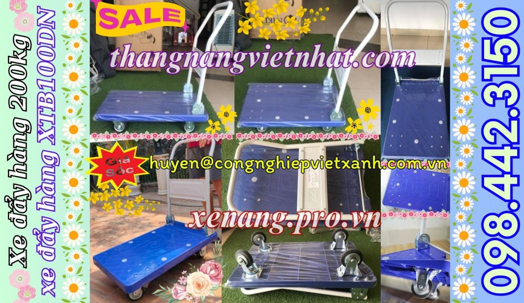 Xe đẩy hàng sàn nhựa 200kg