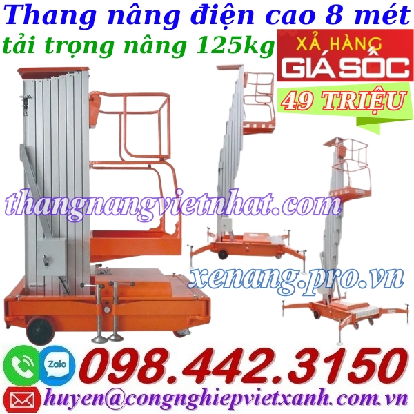 Thang nâng điện cao 8 mét tải 125kg