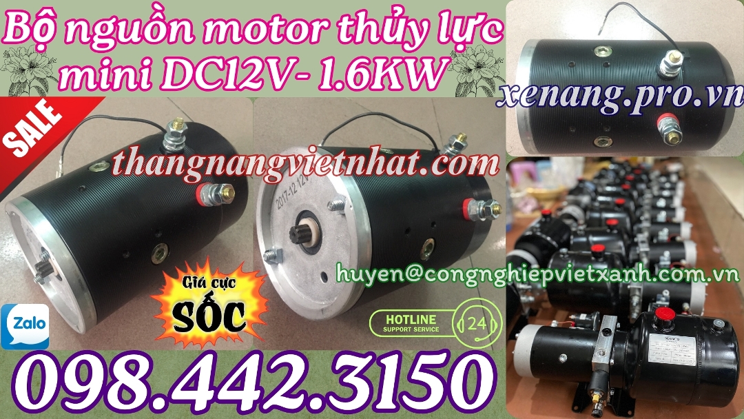 Bộ nguồn motor thủy lực mini DC12V - 1.6kw