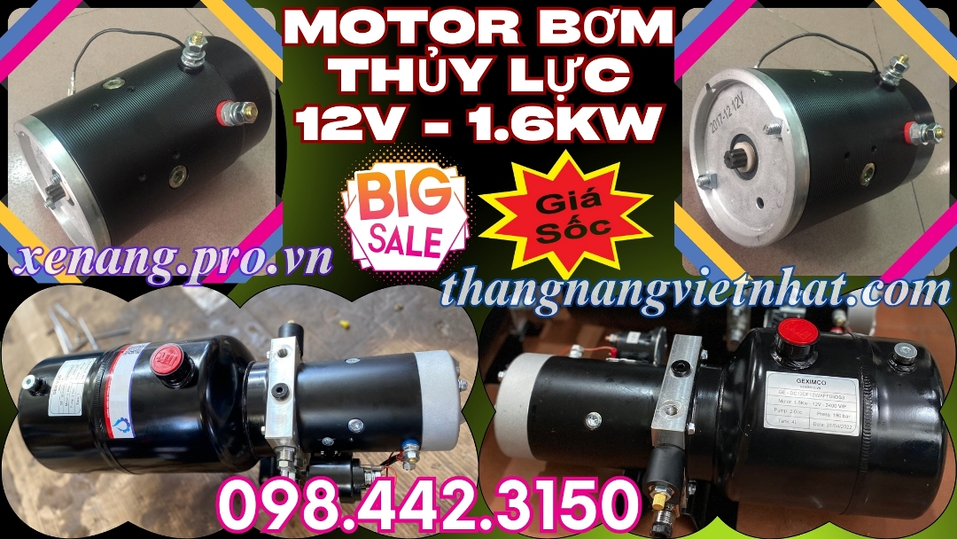 Motor bơm thủy lực 12V - 1.6kw