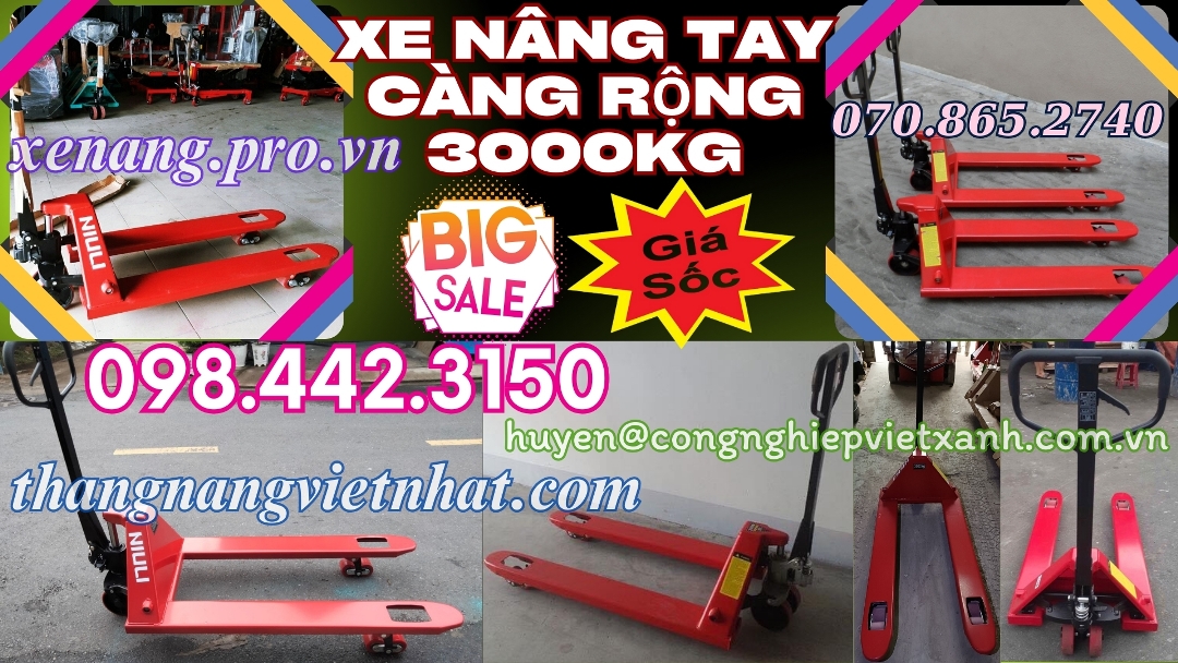 Xe nâng tay càng rộng 3000kg