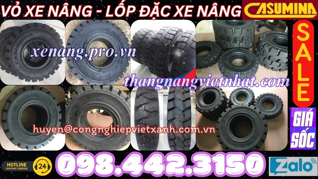 Lốp đặc xe nâng động cơ Casumina Việt Nam