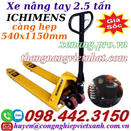 Xe nâng tay 2.5 tấn ICHIMENS càng hẹp