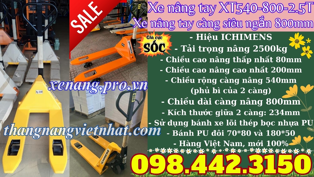 Xe nâng tay thấp XT540-800-2.5T