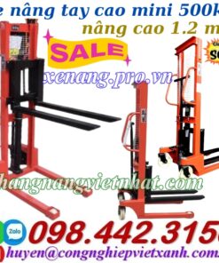 Xe nâng tay cao mini 500kg nâng cao 1.2 mét