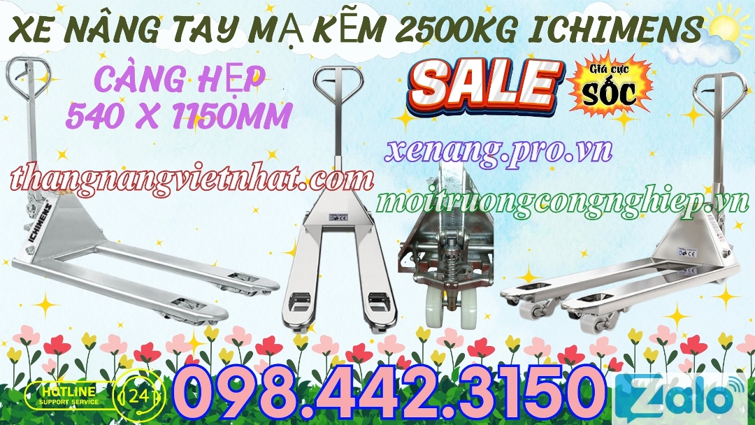 Xe nâng tay mạ kẽm 2500kg ICHIMENS