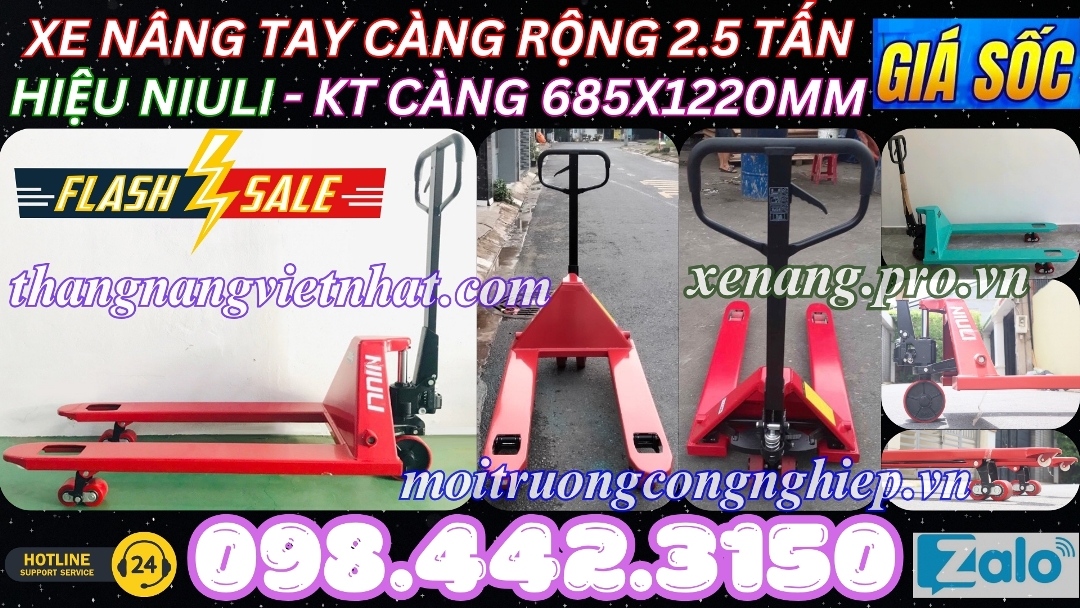 Xe nâng tay càng rộng 2.5 tấn Niuli