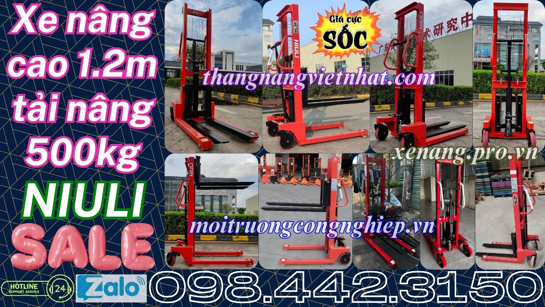 Xe nâng cao 1.2m tải nâng 500kg NIULI