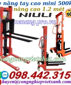 Xe nâng tay cao mini 500kg cao 1.2m