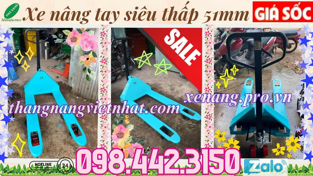 Xe nâng tay siêu thấp 51mm ACL51M
