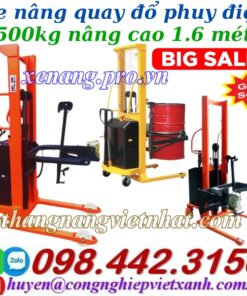 Xe nâng quay đổ phuy điện