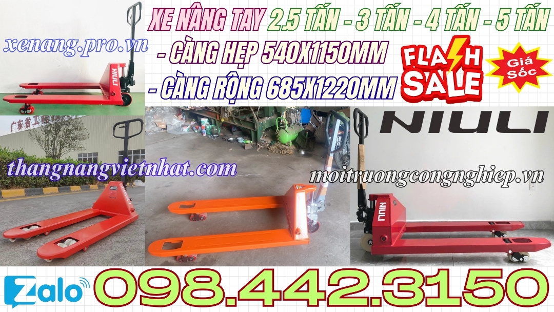 Xe nâng tay 2.5 tấn - 3 tấn - 4 tấn - 5 tấn