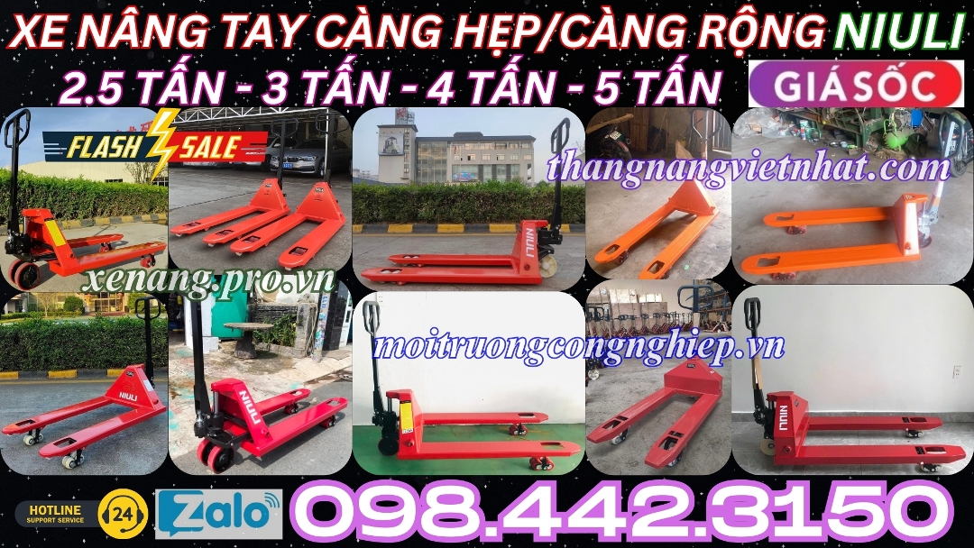 Xe nâng tay càng hẹp - càng rộng NIULI
