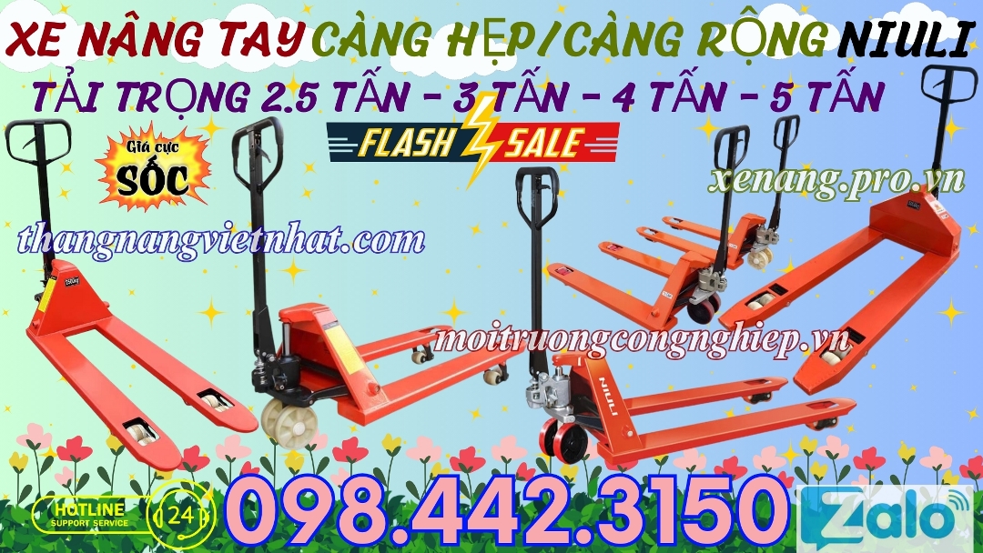 Xe nâng tay NIULI càng hẹp - càng rộng