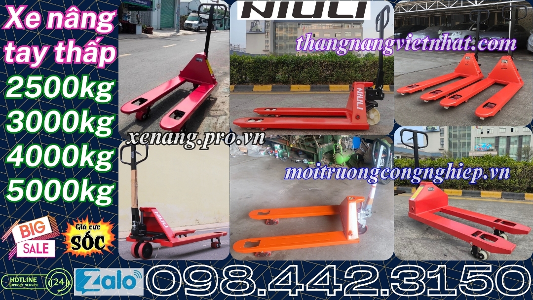 Xe nâng tay thấp 2500kg - 3000kg - 4000kg - 5000kg