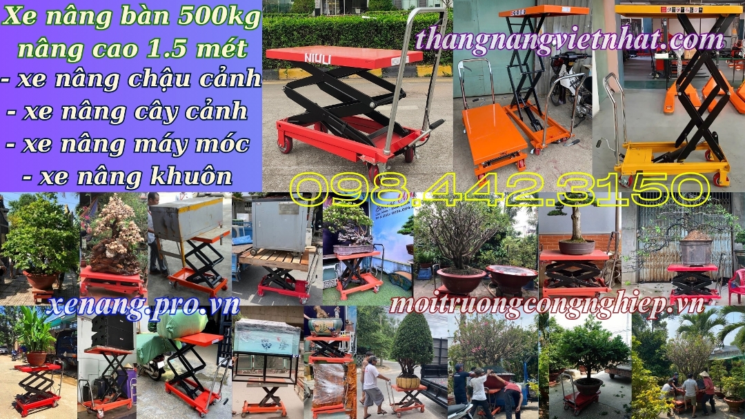 Xe nâng bàn 500kg nâng cao 1.5 mét NIULI