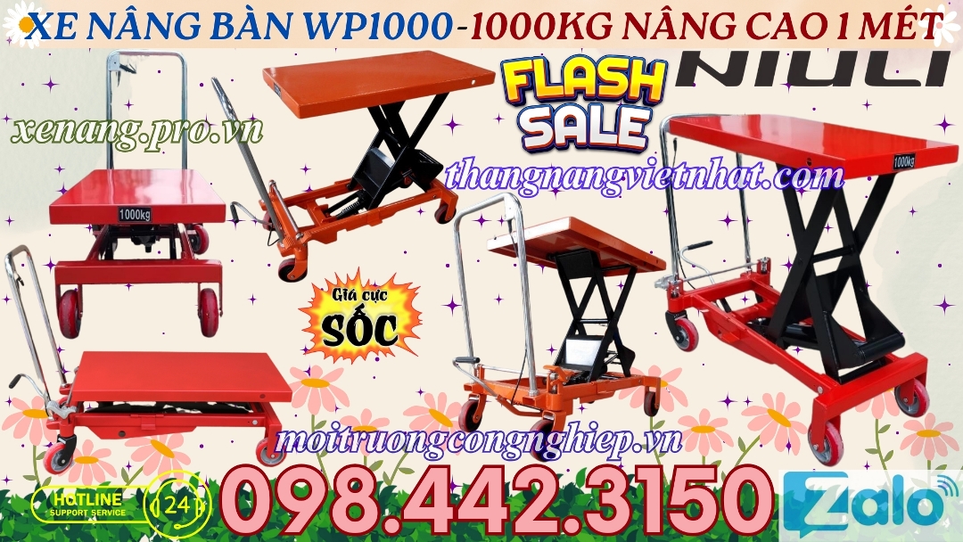Xe nâng bàn WP1000 - 1000kg nâng cao 1 mét