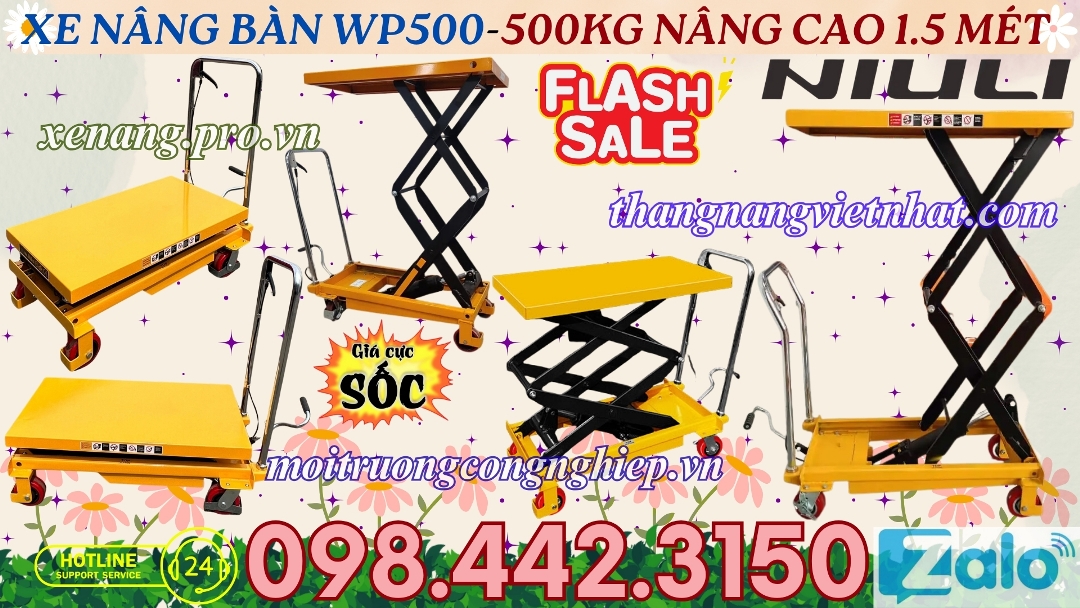 Xe nâng bàn WP500 - 500kg nâng cao 1.5 mét