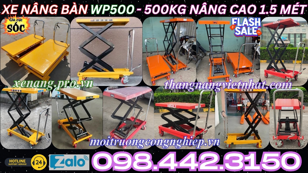 Xe nâng bàn WP500 - 500kg nâng cao 1500mm