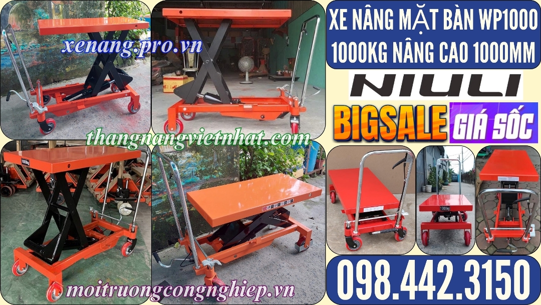 Xe nâng mặt bàn WP1000 - 1000kg nâng cao 1000mm