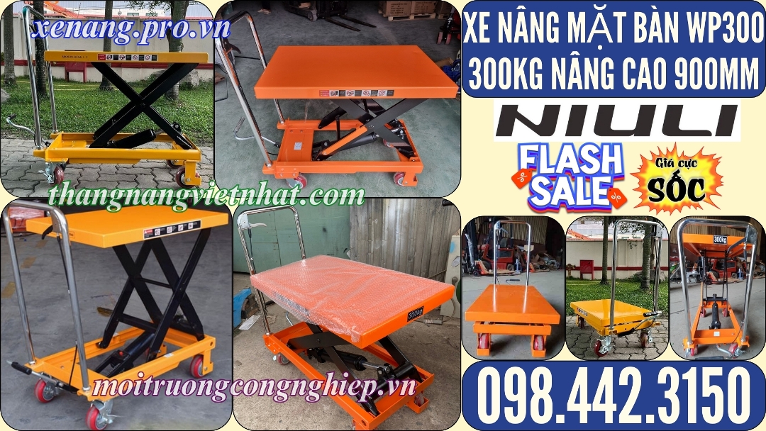 Xe nâng mặt bàn WP300 - 300kg nâng cao 900mm NIULI