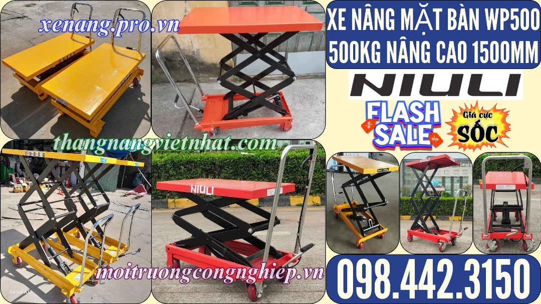 Xe nâng mặt bàn WP500 - 500kg nâng cao 1.5 mét