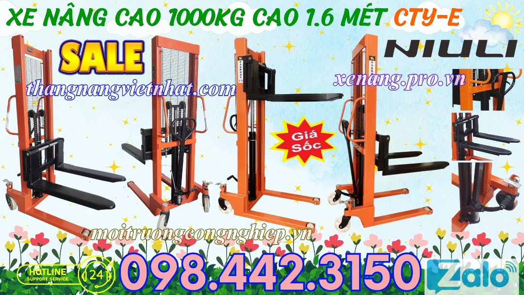 Xe nâng cao 1000kg cao 1.6 mét CTY-E NIULI