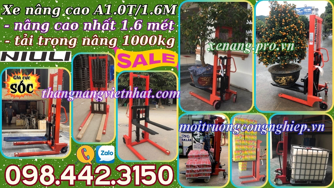 Xe nâng cao A1016 nâng cao 1.6 mét tải 1000kg