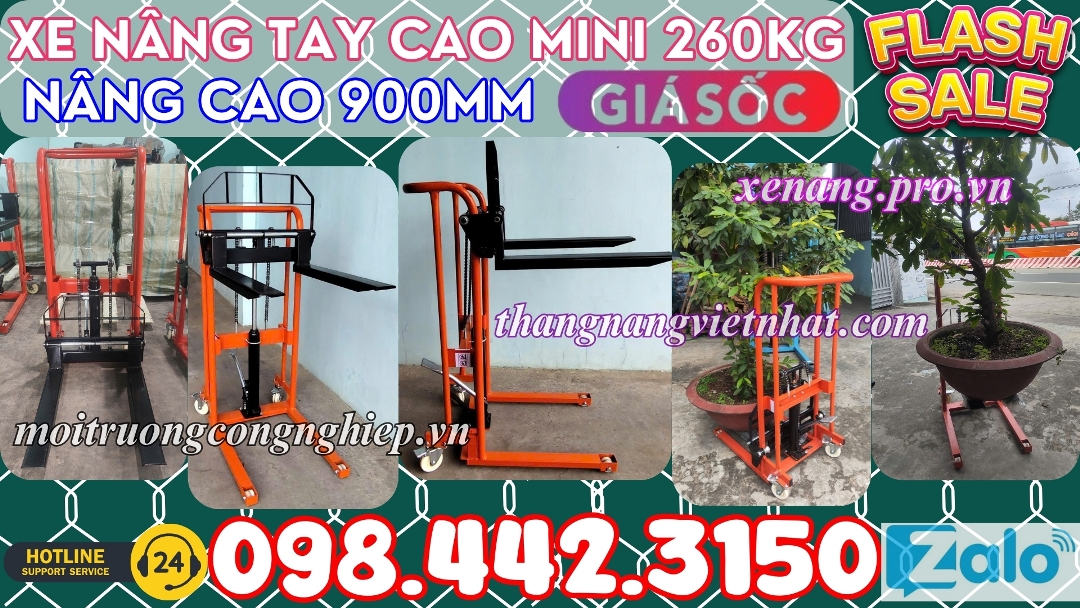 Xe nâng tay cao 0.9 mét tải trọng 260kg
