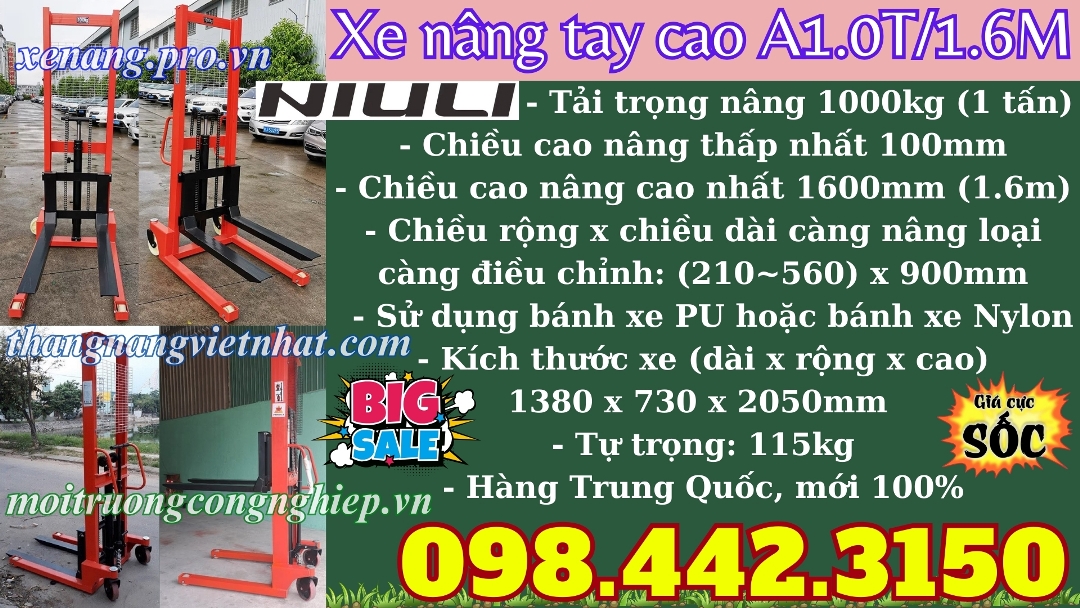 Xe nâng tay cao A1.0T/1.6M