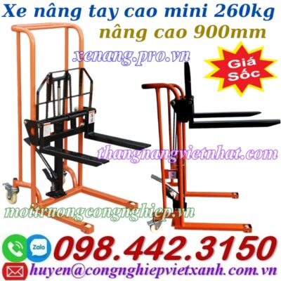 Xe nâng tay cao mini 260kg cao 900mm